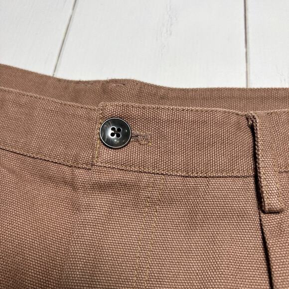 NWT Standard Issue NYC Cotton Canvas Pleated Utility Shorts SIZE 34 Oak Tan NEW - Picture 8 of 10